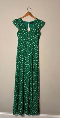 Lulus Fresh Picked Green Floral Print Backless Maxi Dress